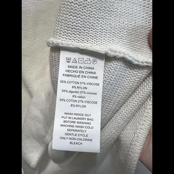 NWT MICHAEL KORS Women's Cream Tunic Sweater Zip at Back Rounded Hi-Low Hem XS - Picture 5 of 5